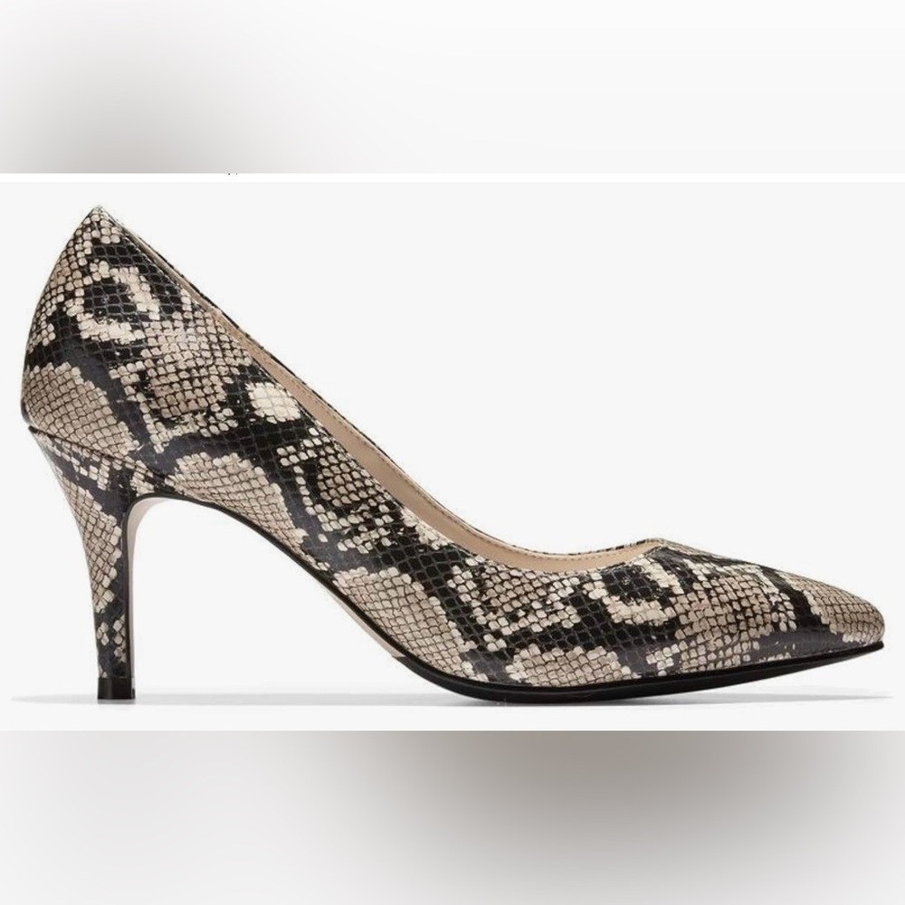 Cole Haan Juliana Pump 75 Amphora Exotic Snake Print Embossed Leather Heels NWOT